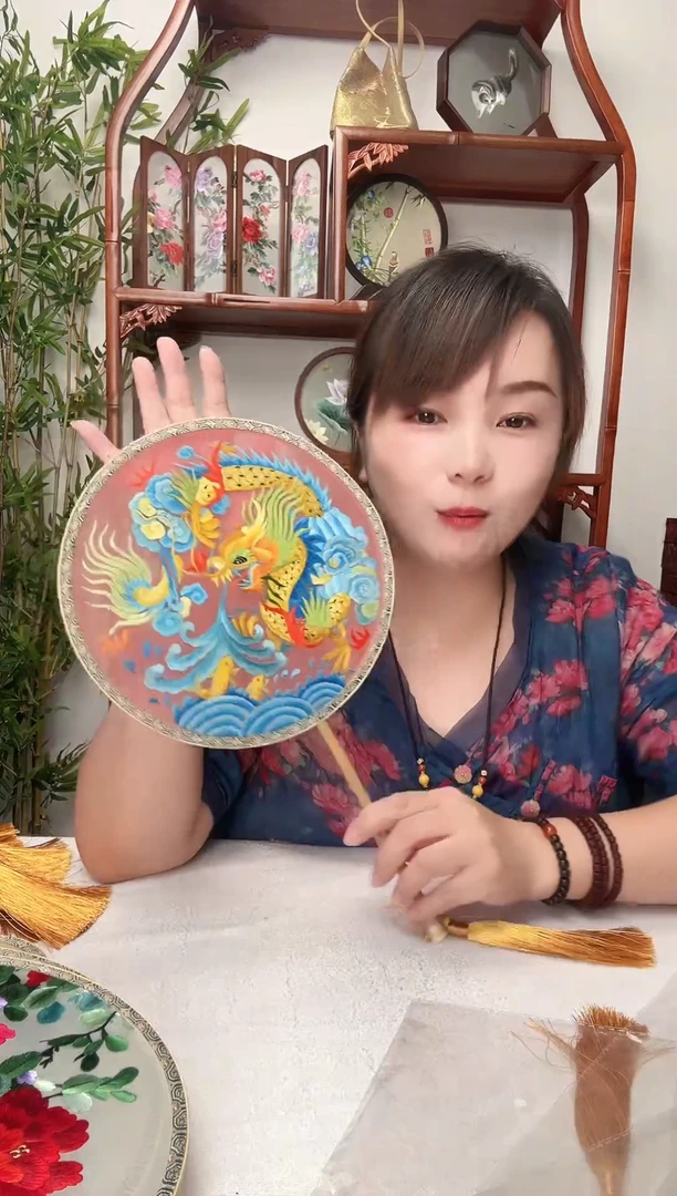 刺绣团扇-双面绣花