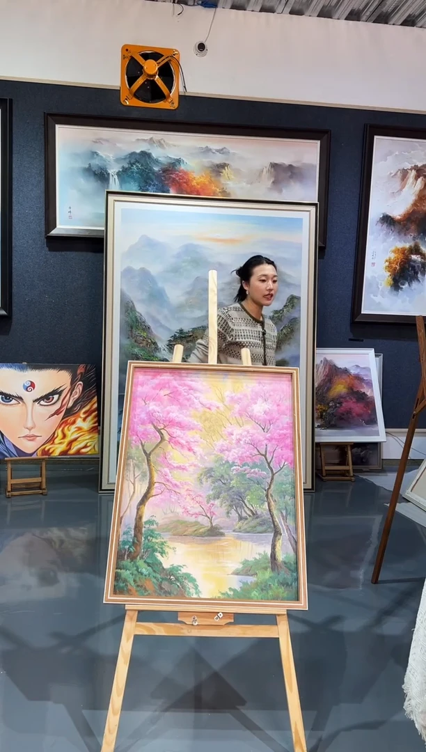 【闪购商品】油画61号 60*80 樱花-手绘油画