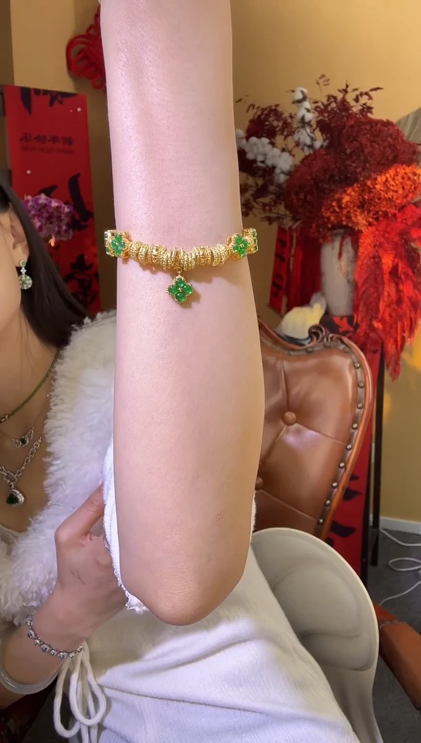 【闪购商品】翡翠手链银S925镶嵌章鱼推荐/561253/多样性发一