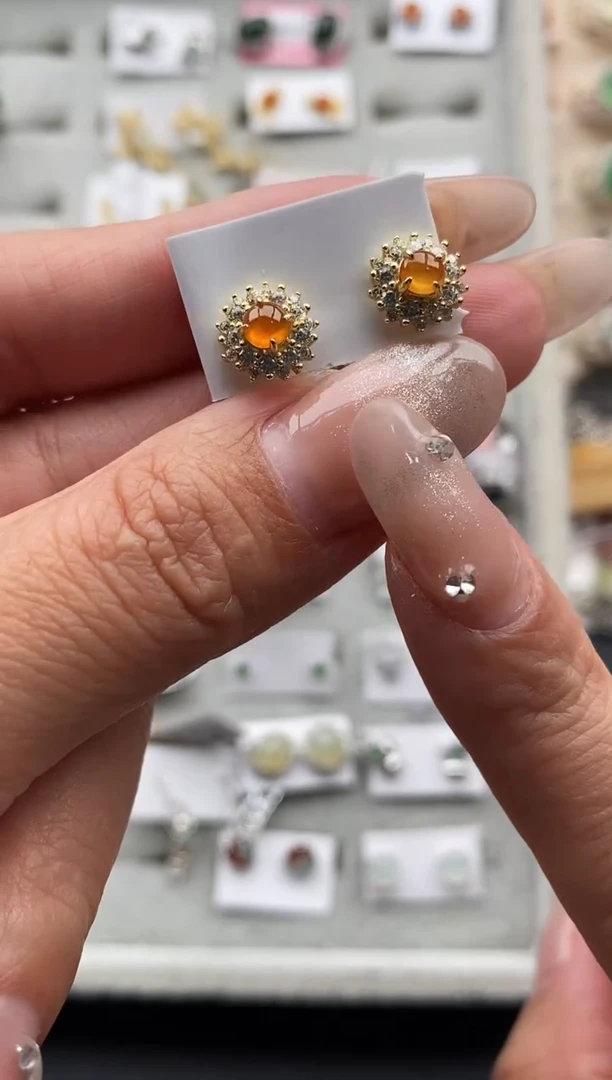 银S925镶嵌戒指翡翠缅甸天然A货翡翠2  2-3