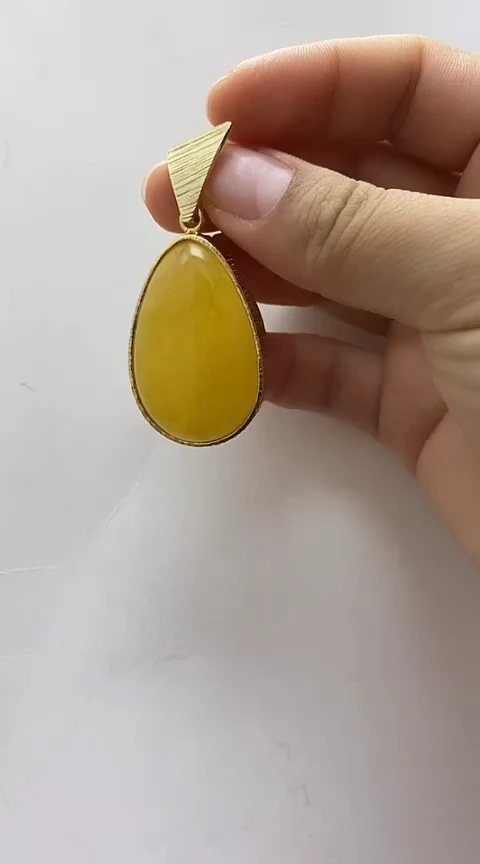 【闪购商品】琥珀裸石银S925镶嵌琥珀吊坠