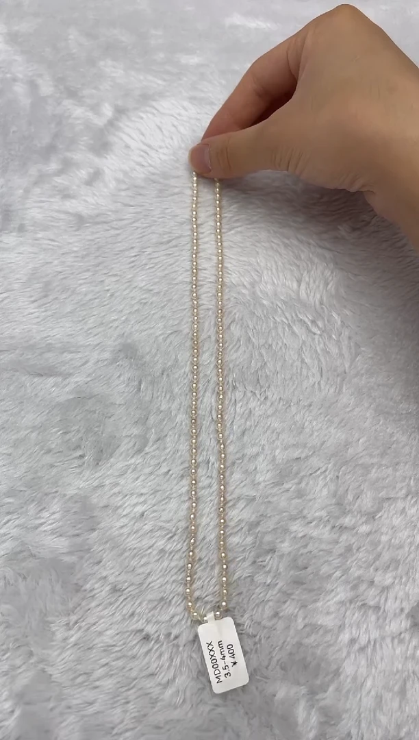 项链银S925镶嵌海水珍珠AK羽皇金3.5-4mm