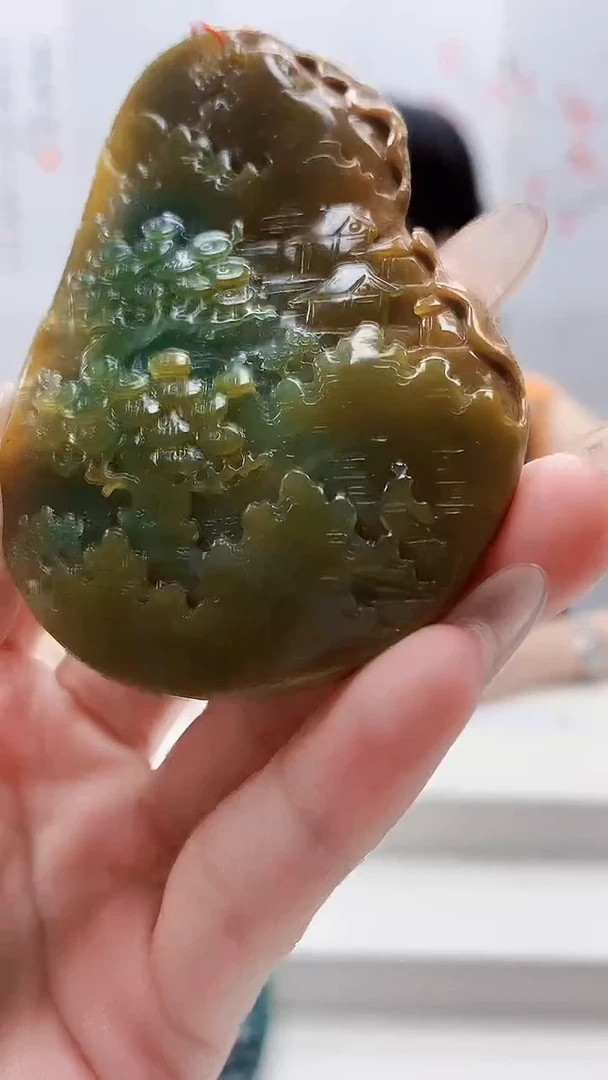 未镶嵌定制翡翠4852lr-毛货挂件60