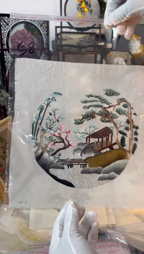 织绣纯手工苏绣双面绣绣片58