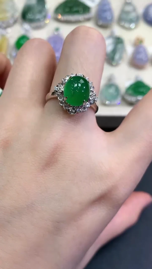 【闪购商品】翡翠戒指18K金镶嵌B140