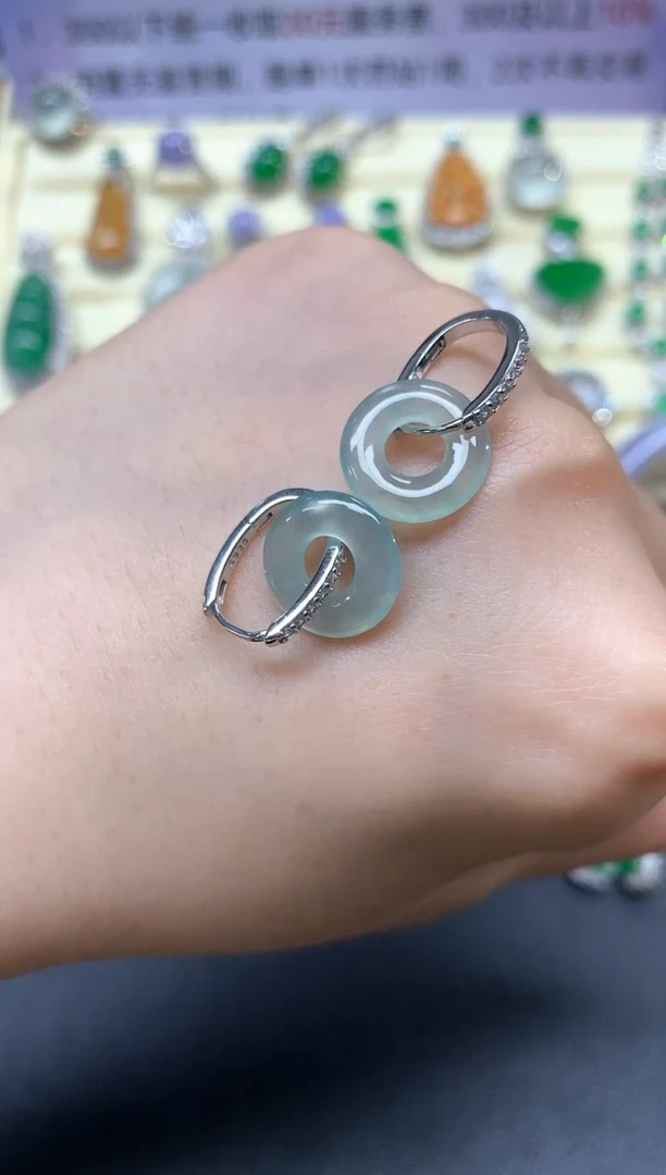 【闪购商品】翡翠耳饰银S925镶嵌耳饰|250+30