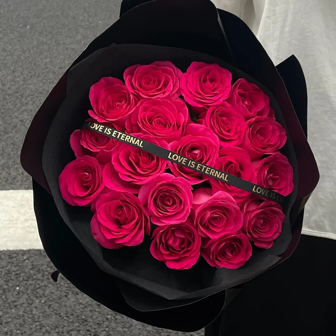 【温柔月光】19枝弗洛伊德圆形花束鲜花送爱人送女友送闺蜜花店配送上门同城配送小时达仪式感