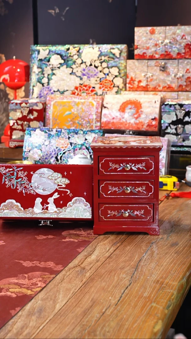 【闪购商品】瓷片核桃甄选非遗文化香椿木螺钿