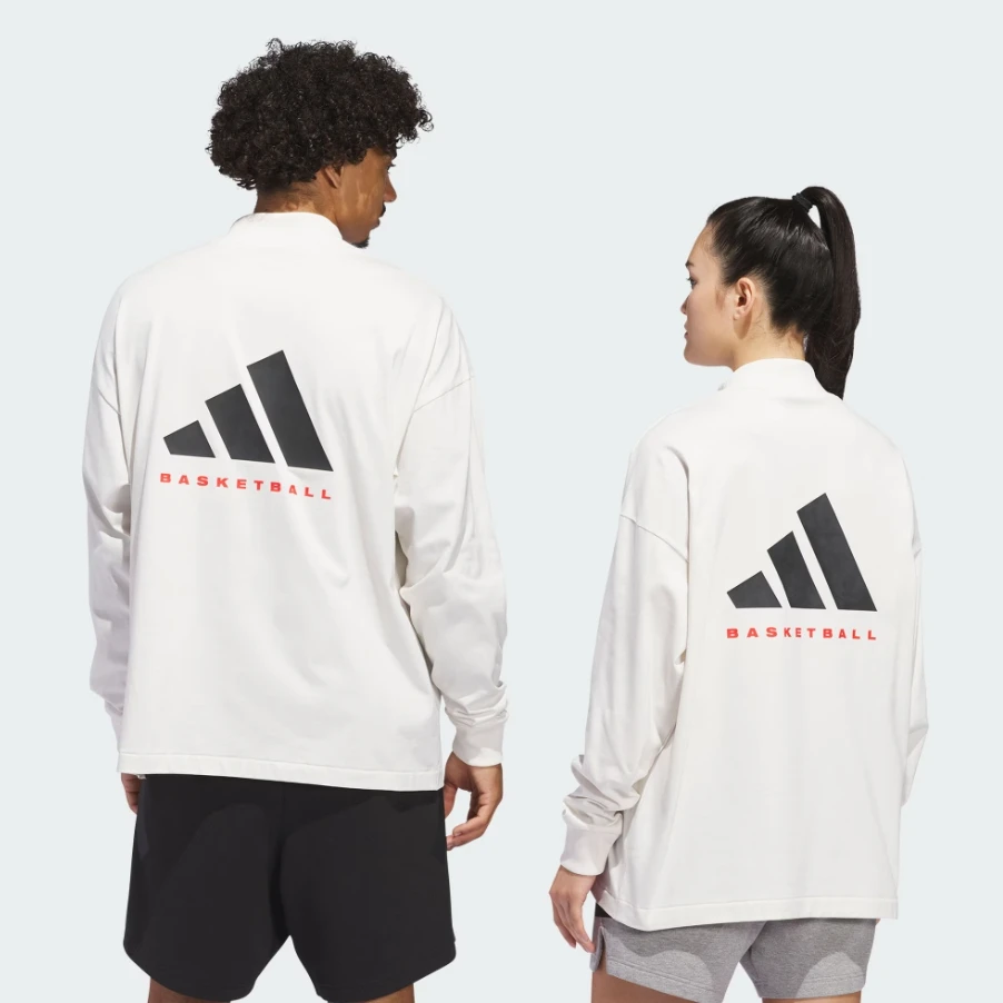 Adidas/阿迪达斯情侣款纯棉篮球运动长袖T恤JE3766