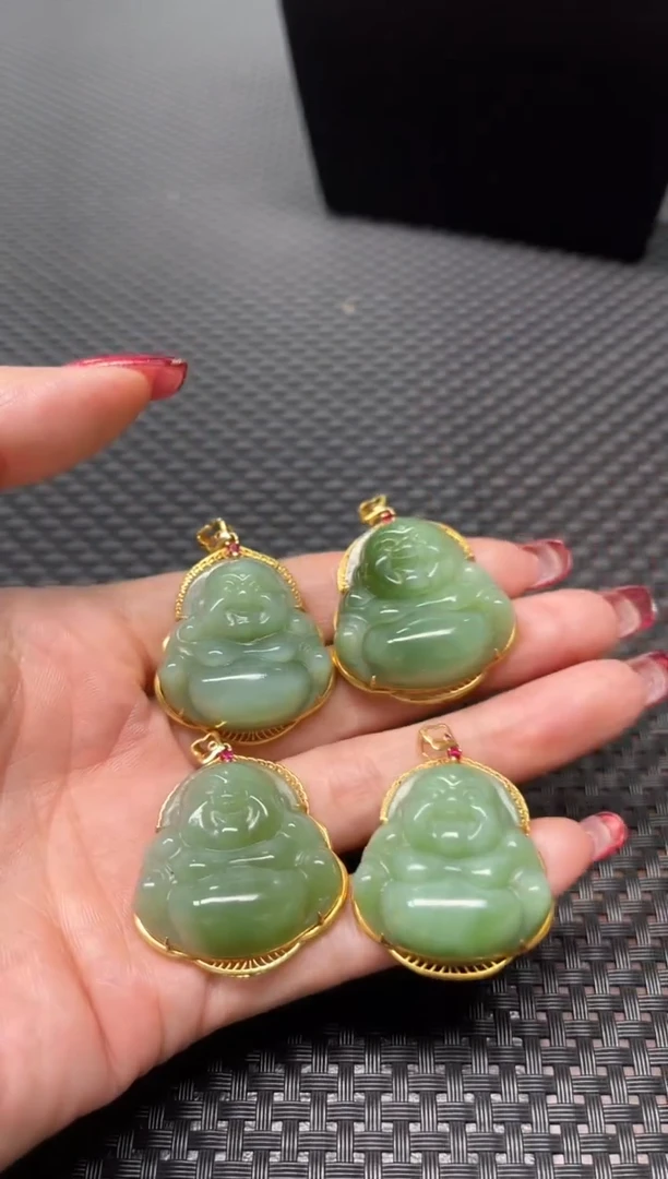 【闪购商品】和田玉吊坠18K金镶嵌多样性发1件