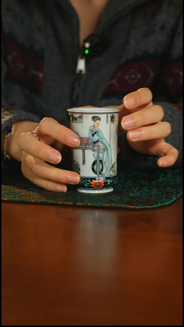 瓷片古阅和风手握杯