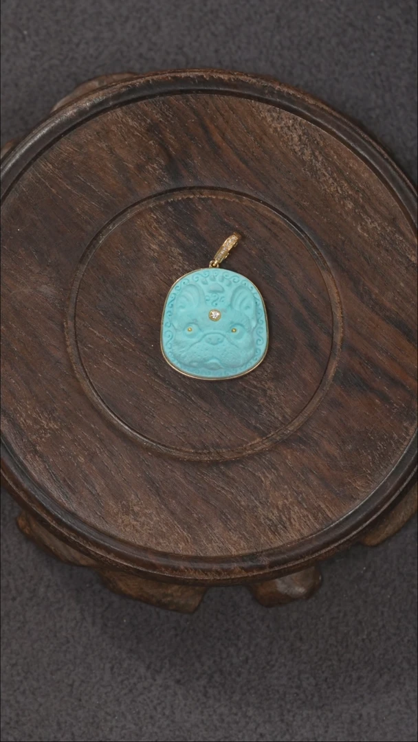 【闪购商品】绿松石挂饰18K金镶嵌1