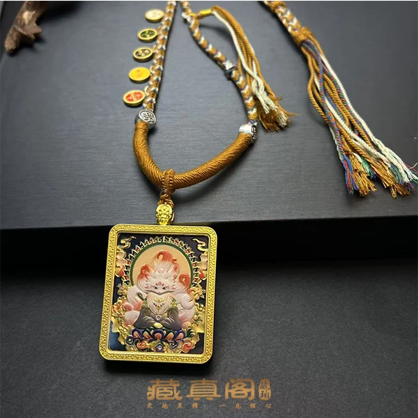 【藏真阁】H1720祈福唐卡手工编织吊坠