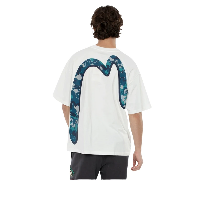 EVISU2024佛头图案大M印花宽松简约短袖T恤2ESEPM4TS1205LFCT