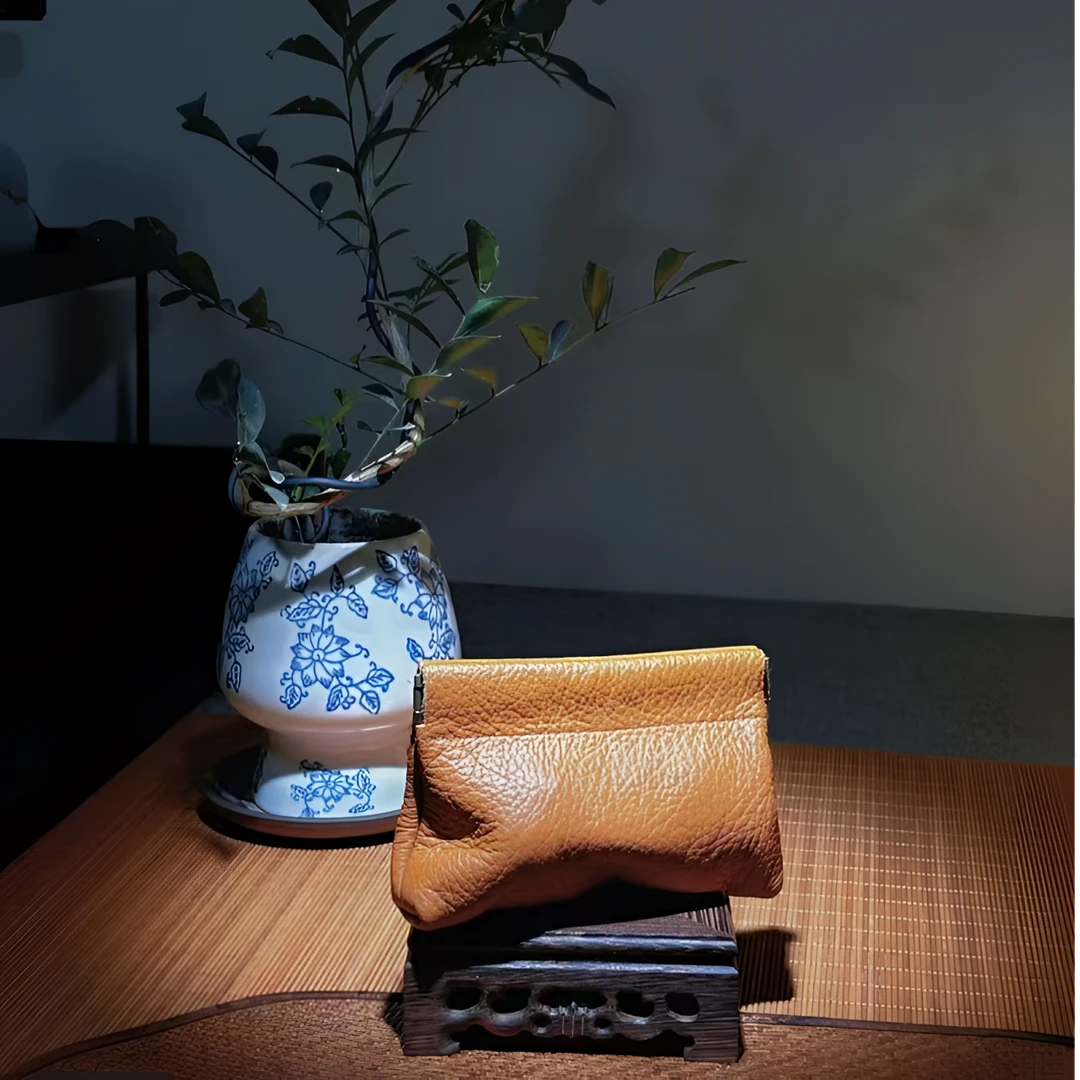高档真牛皮文玩核桃手串收纳包，首饰袋多功能收纳手感超好