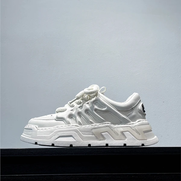 Louis Fordea/路易弗狄男鞋面包鞋厚底老爹鞋男款绑带老爹运动鞋