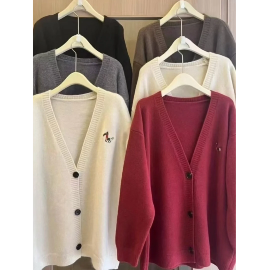 新款大码宽松休闲百搭开衫毛衣