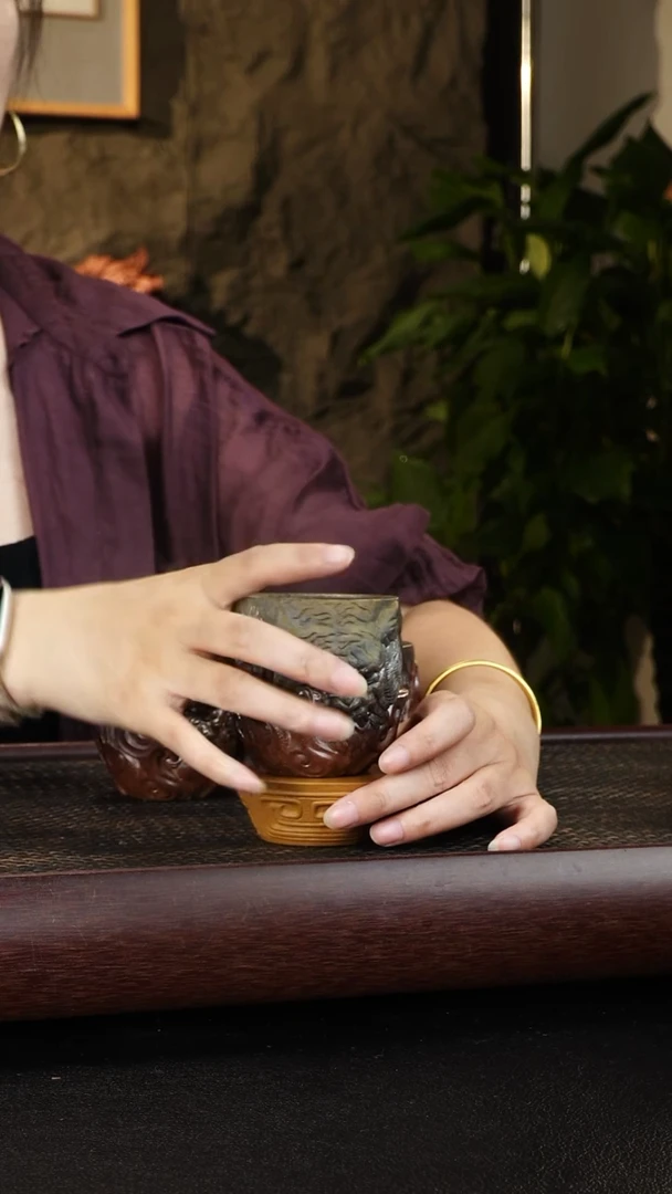 紫砂茶宠無**凉柴烧老虎杯