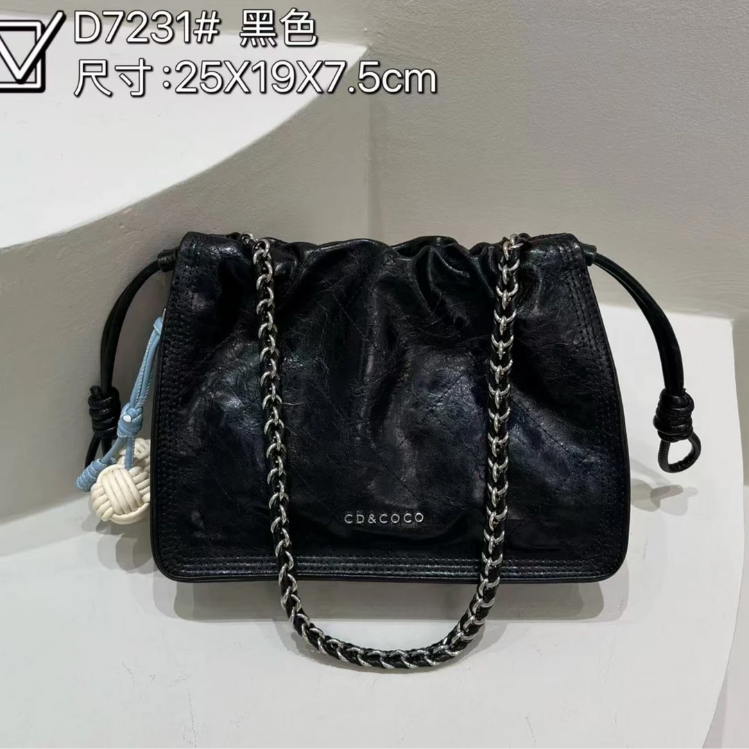 【英柏甄选】ZT-D7231-黑色 然与纯小众设计感时尚单肩百搭女包