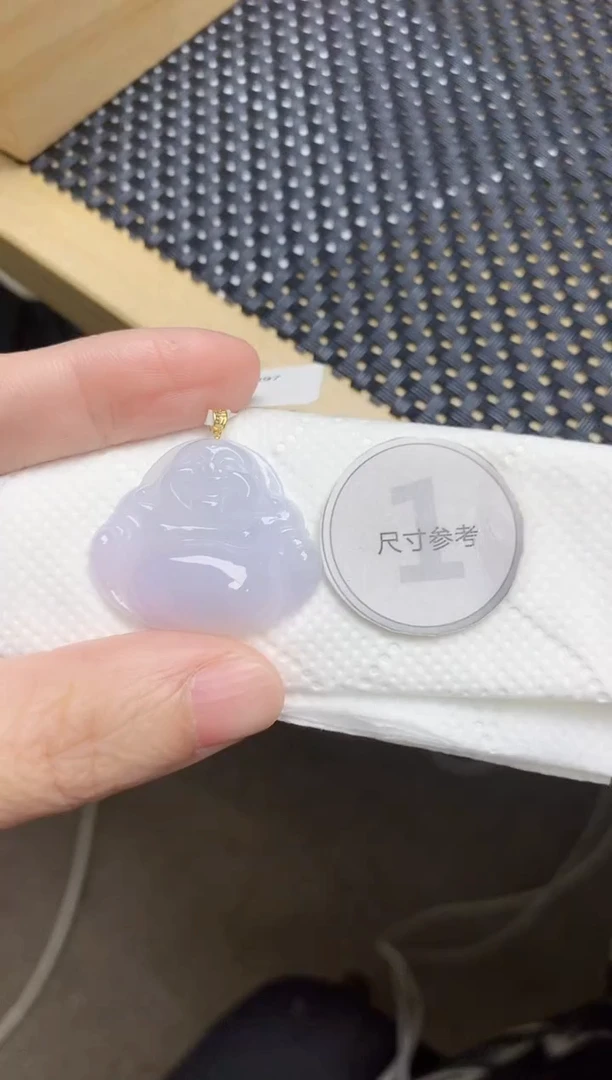 颈饰18K金镶嵌翡翠天然缅甸A货翡翠