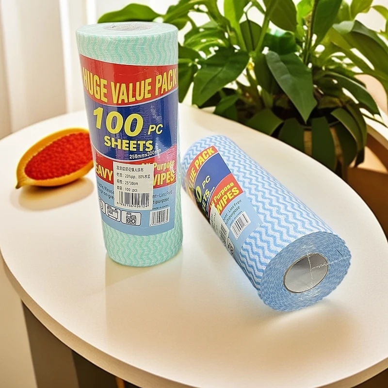 新疆包邮  【懒人抹布两卷】 一次性家用水洗清洁布不沾油加厚吸水