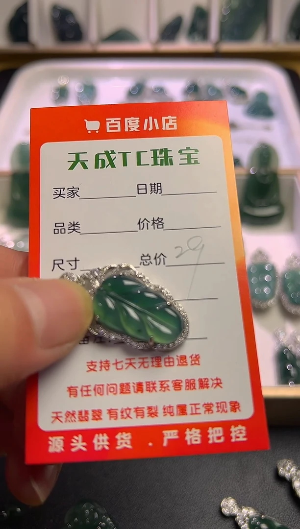 颈饰未镶嵌翡翠天然翡翠A货精品挂件