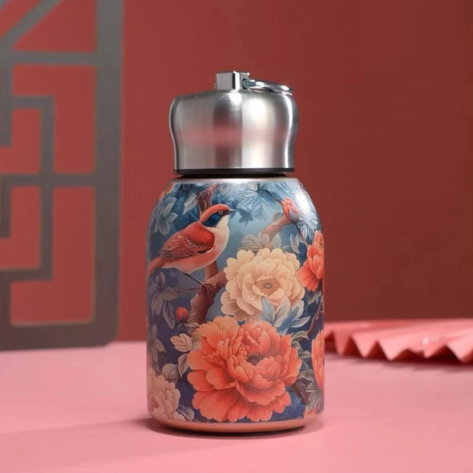 大海茶器@@YS476-百花保温杯