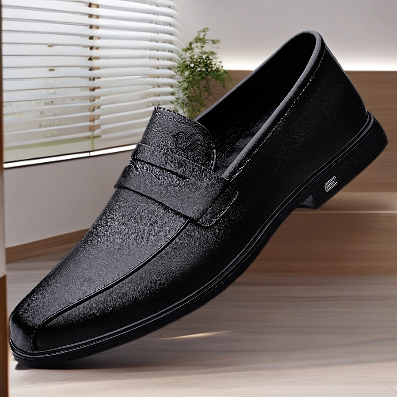 【富贵鸟正品】皮鞋英伦时尚潮流男士爸爸鞋商务高级简约正装豆豆鞋