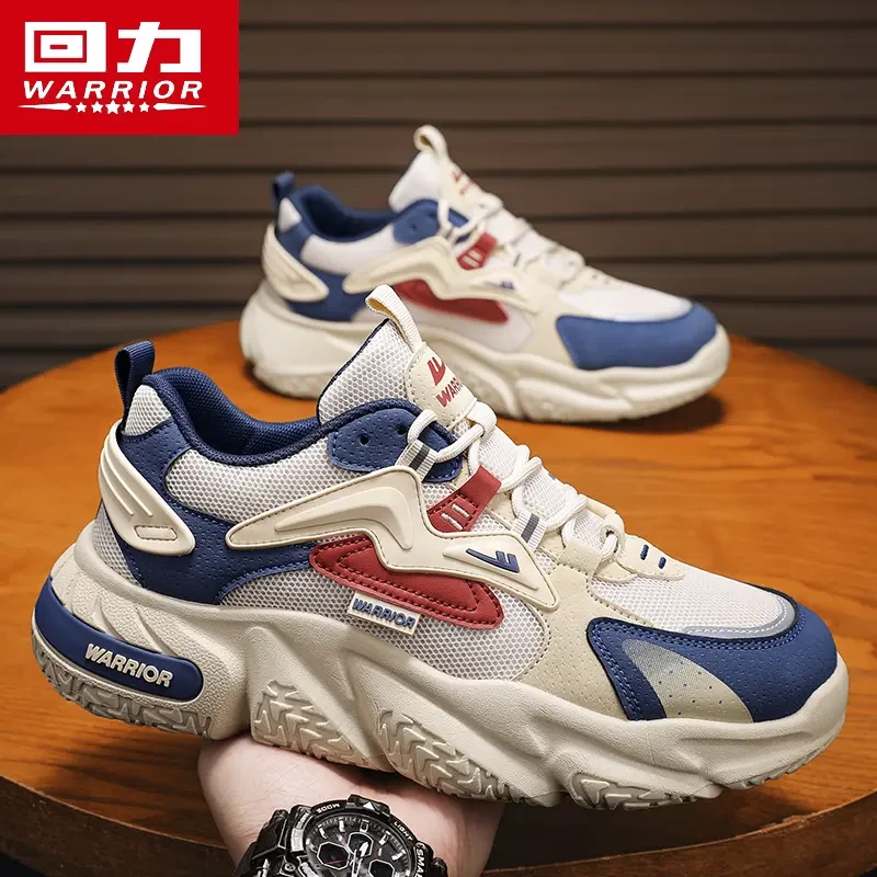 回力网面鞋男款2025秋季高颜值潮流百搭透气老爹鞋厚底防滑休闲鞋