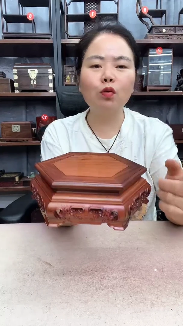鸡翅木类端景台3042小李子红木工艺品