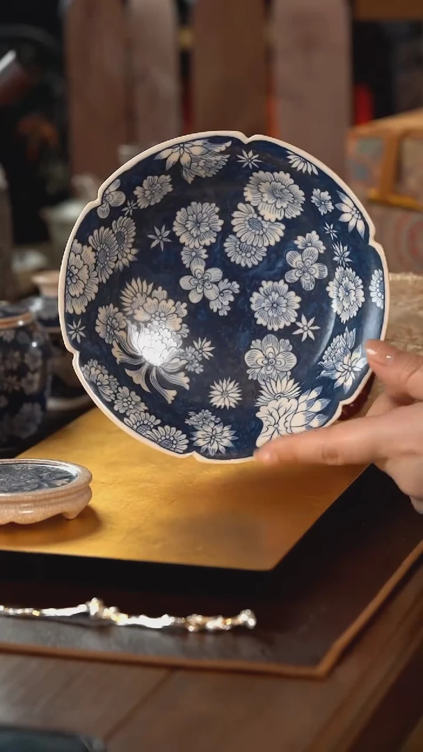 【闪购商品】霖松堂 万花 葵口壶承