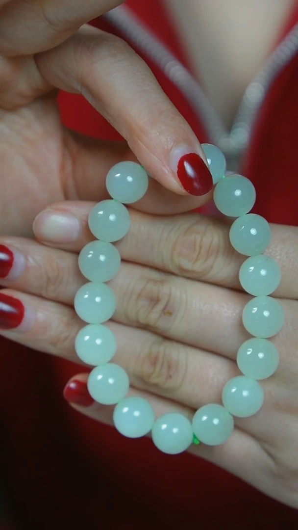 【闪购商品】和田玉手链未镶嵌12mm高货青海料手串GG/1