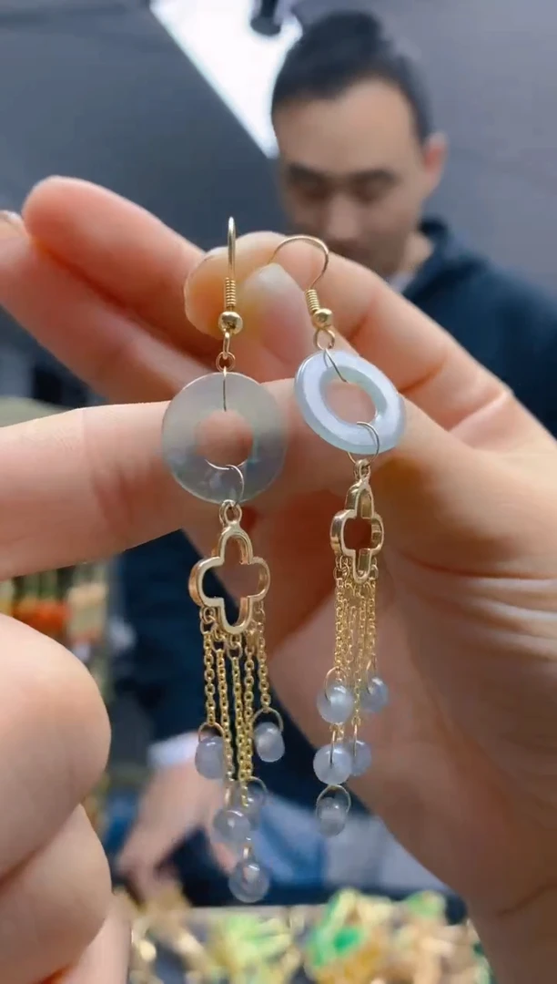 【闪购商品】翡翠耳饰合金0274翡翠耳钩