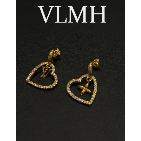铜合金耳饰  CNC精工爱心满钻气质百搭小众轻奢镶嵌耳环VLMH1080