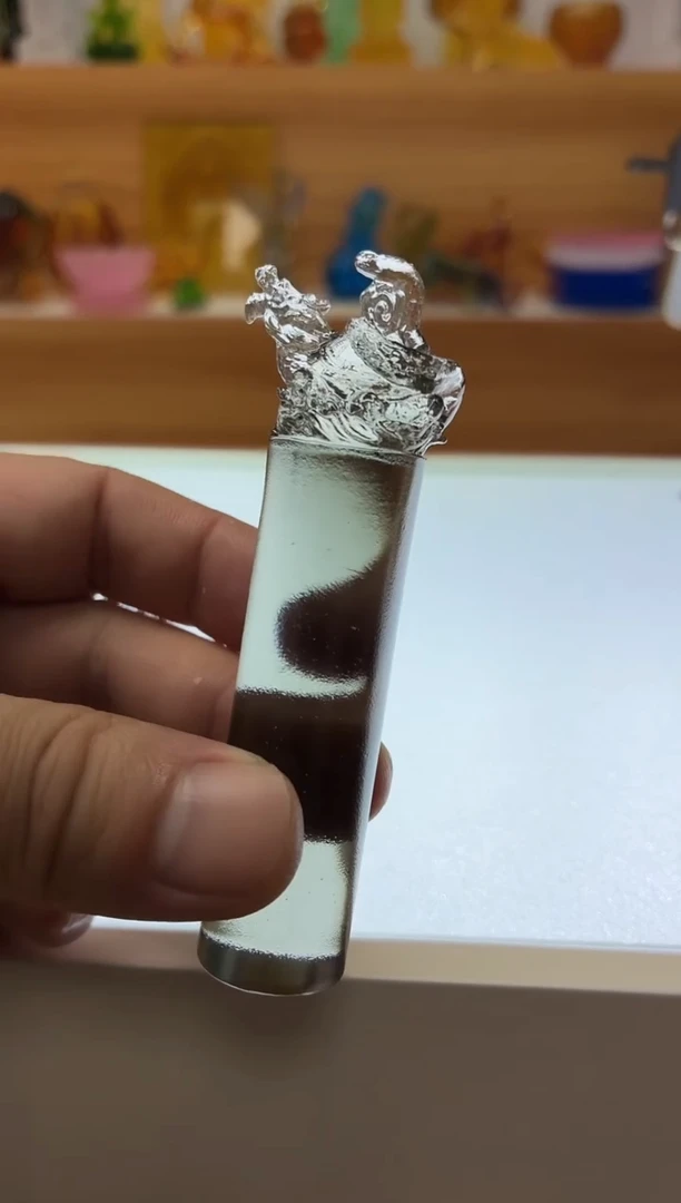 琉璃手工艺品玄武印章烟灰色