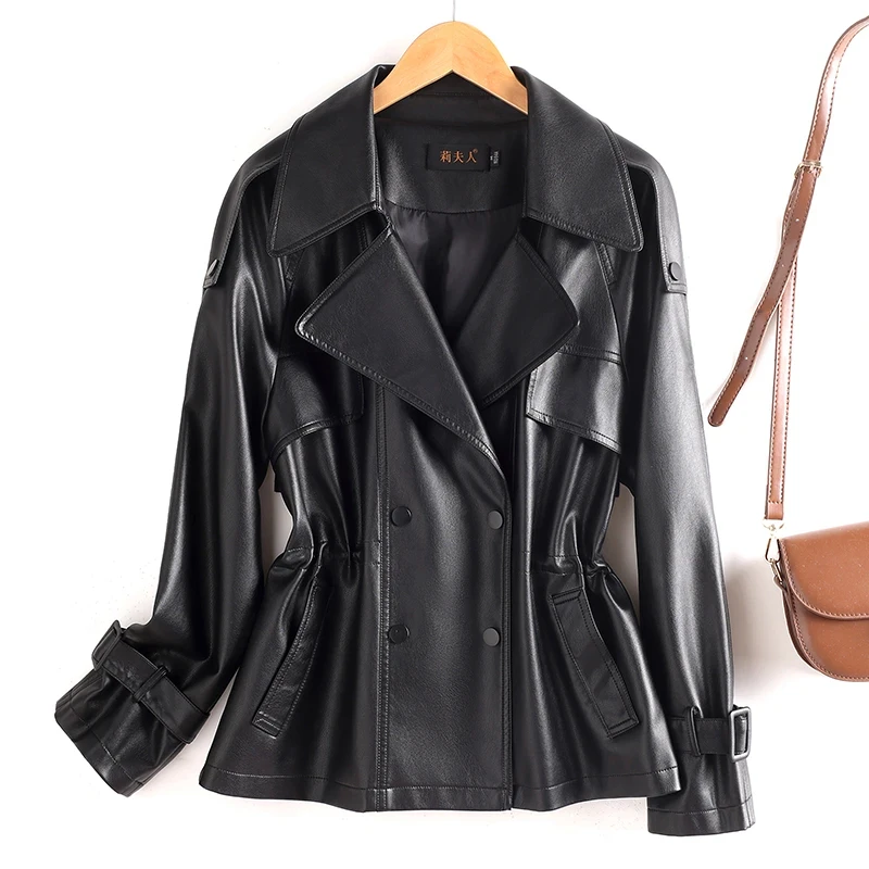2025秋冬新款海宁真皮皮衣女绵羊皮百搭收腰显瘦皮夹克外套R-307#