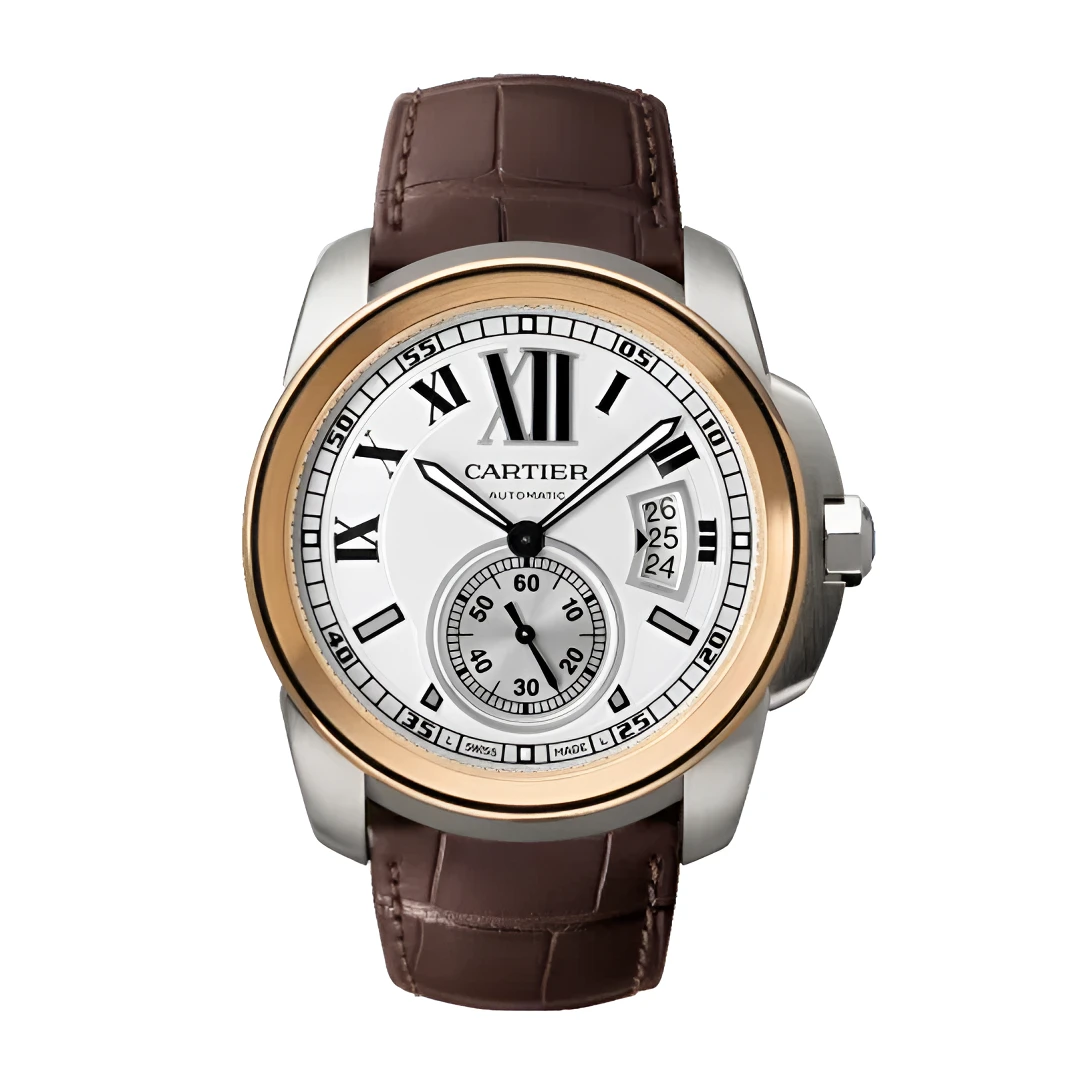 99新 Cartier/卡地亚 卡利博玫瑰金/W7100039/42mm白盘男款二手表