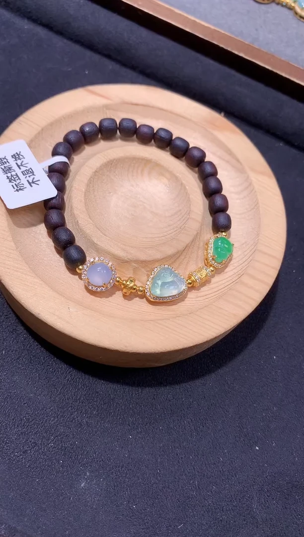 银S925镶嵌手串翡翠手串