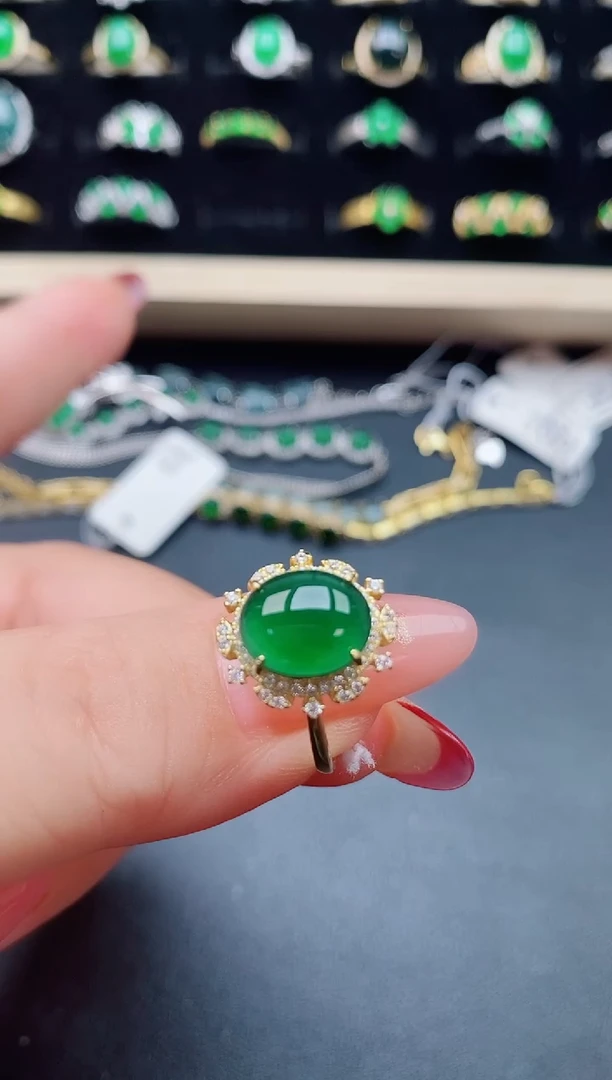 【闪购商品】翡翠戒指银S925镶嵌21321