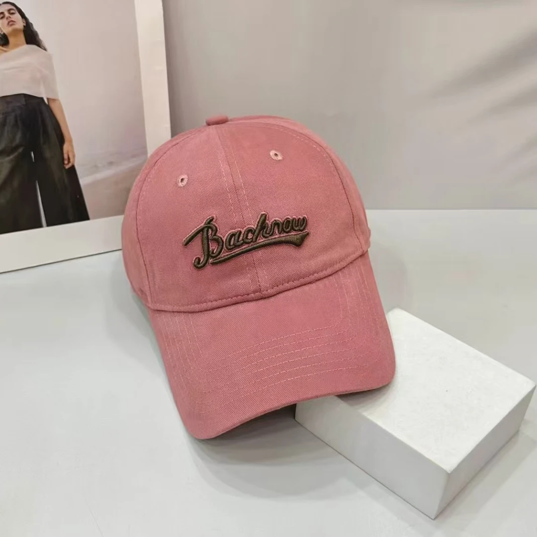 韩版大头围字母Bachnow刺绣软顶棒球帽男女情侣显脸小百搭鸭舌帽