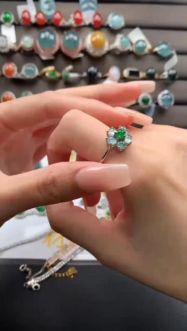 【闪购商品】翡翠戒指银S925镶嵌321321313