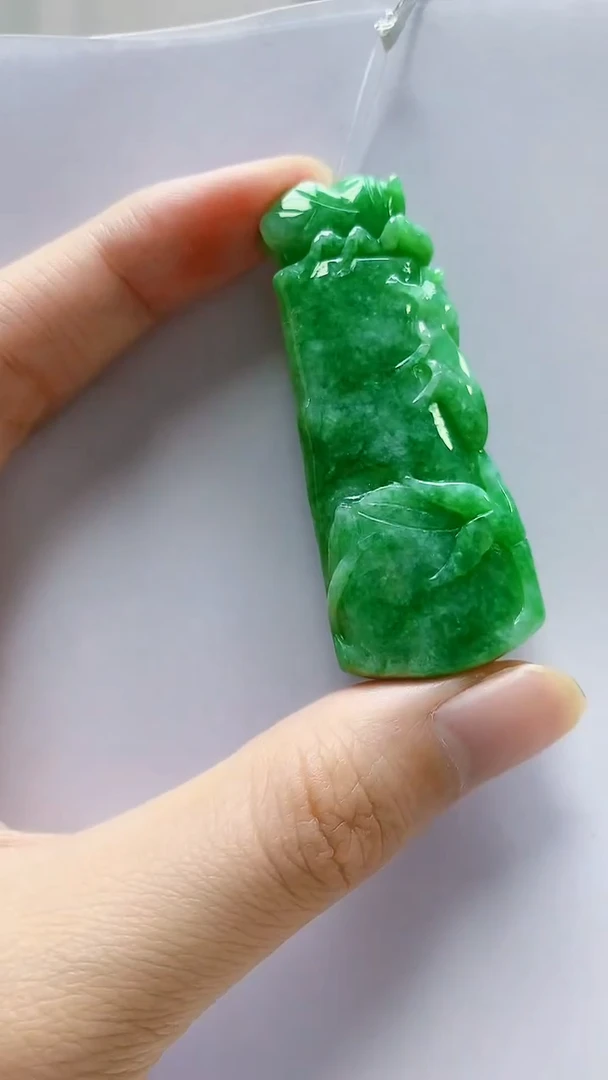 未镶嵌定制翡翠4688zm-毛货挂件28竹节