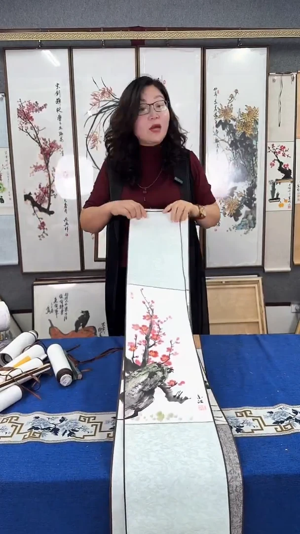 国画卷轴手绘 20*150