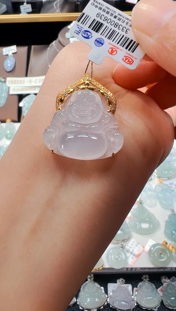 【闪购商品】翡翠吊坠(不含链)18K金镶嵌佛公吊坠639