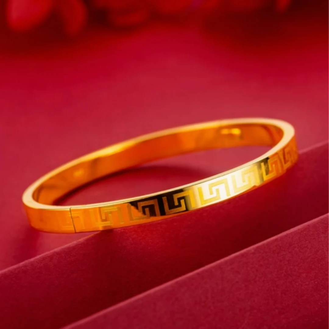 铜合金手镯 长城回纹手镯亮面手镯精工版久不掉色