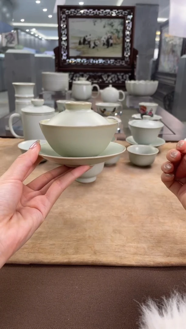 【闪购商品】周泽堂粉青元宝盖碗