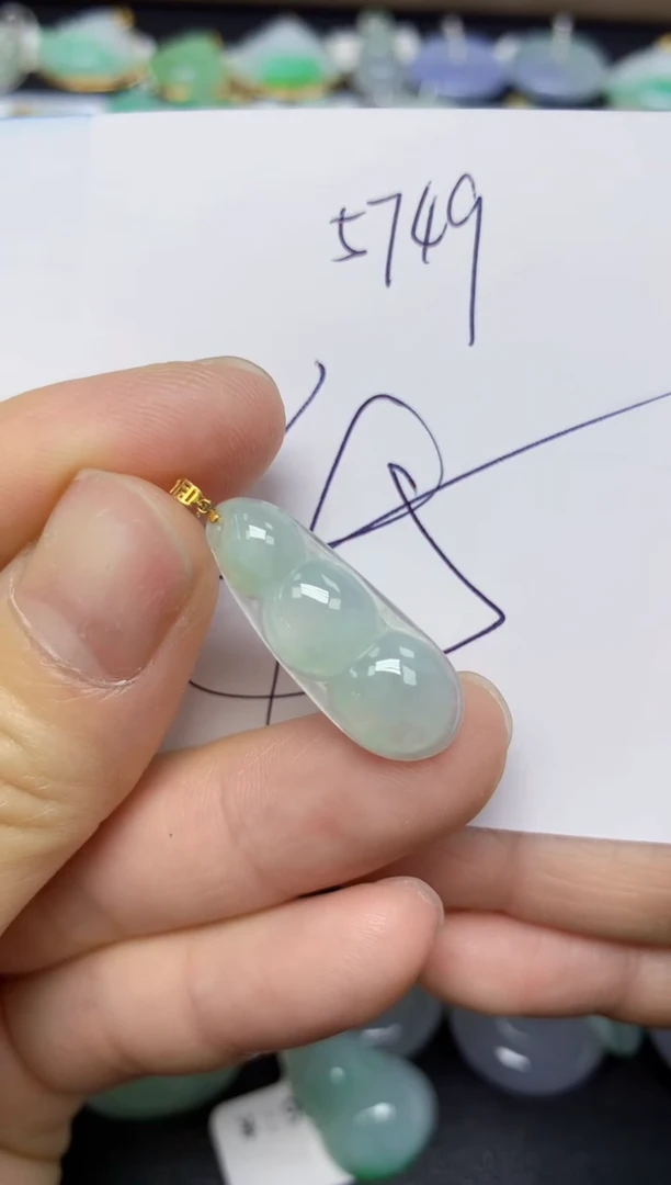 【闪购商品】翡翠挂件18K金镶嵌 天然翡翠A货