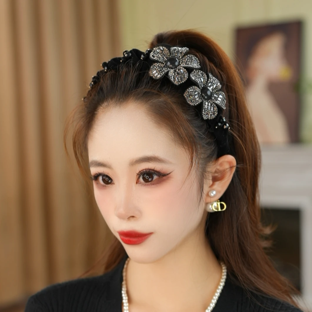 透气纹理感发箍高颅顶简约时尚百搭网红气质减龄发箍