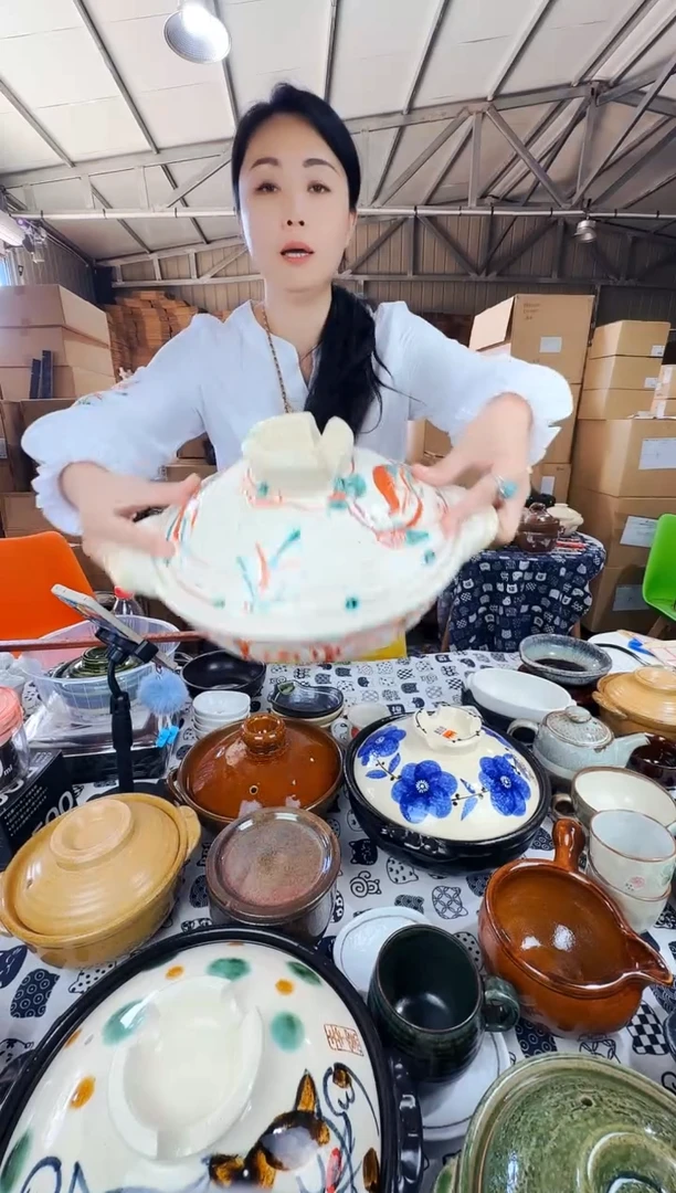日本进口伊贺烧赤绘土锅