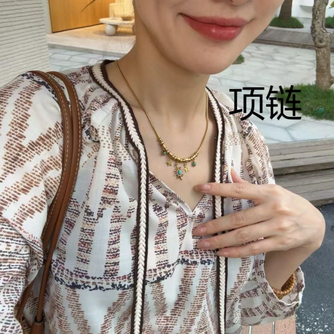 AILUO/艾珞【太阳神】气质ins风百搭复古法式小众精致吊坠项链